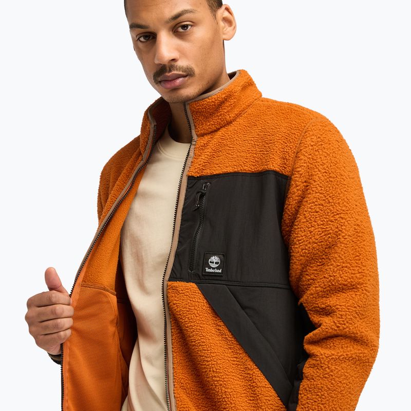 Мъжки суитшърт Timberland Sherpa Mix Media Fleece umber 5