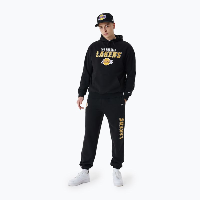 Мъжки New Era Team Script OS Hoody Los Angeles Lakers black 3