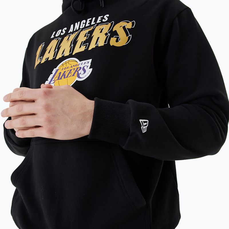 Мъжки New Era Team Script OS Hoody Los Angeles Lakers black 5