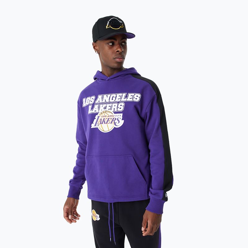 Мъжки New Era NBA Large Graphic OS Hoody Los Angeles Lakers суитшърт лилав