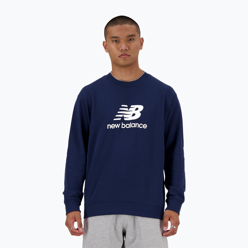 Мъжки суитчър New Balance Stacked Logo French Terry Crew nb navy