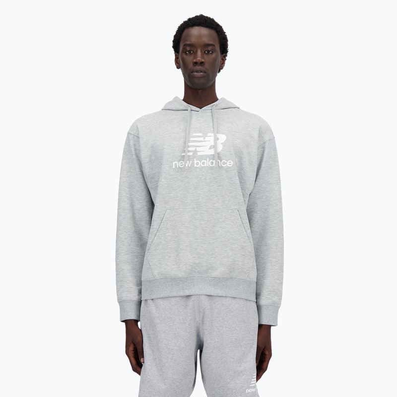 New Balance Stacked Logo French Terry Hoodie athletic grey