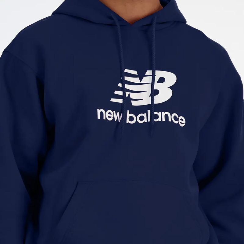 Мъжки суитшърт New Balance Stacked Logo French Terry Hoodie navy 4