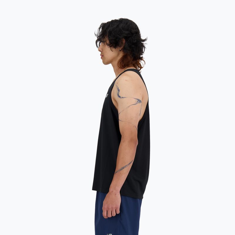 Мъжки New Balance Sport Essentials Singlet черен потник за бягане 3