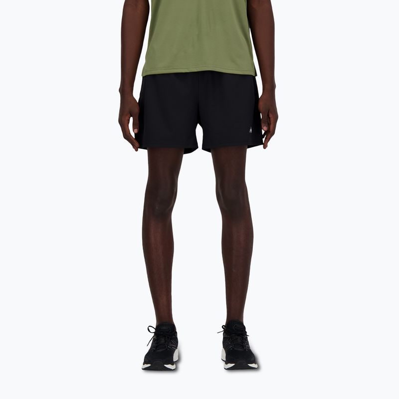 Мъжки къси панталони за бягане New Balance Sport Essential с подплата 5" черни