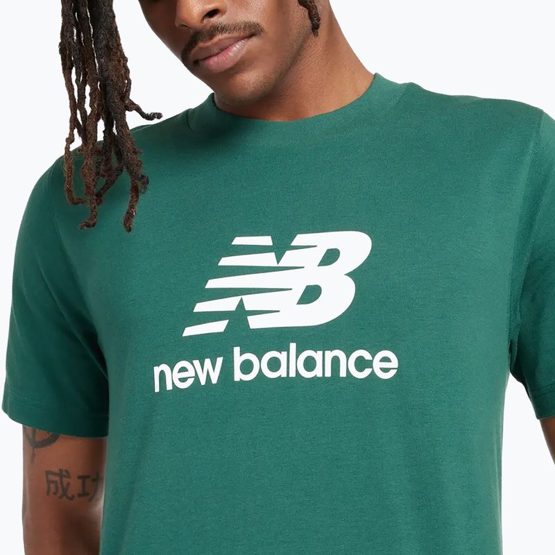 Мъжка тениска New Balance Stacked Logo night watch green 4