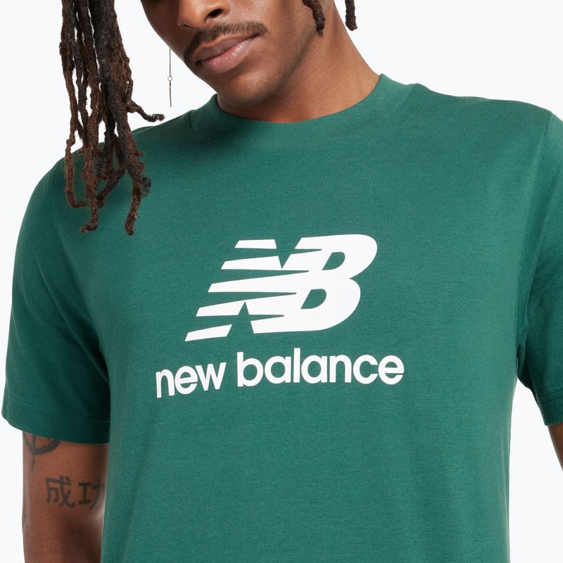Мъжка тениска New Balance Stacked Logo night watch green 4