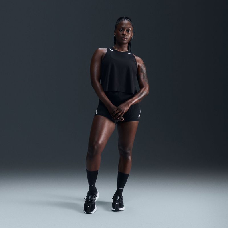 Дамска тениска за бягане Nike AeroSwift Dri-Fit ADV Cropped Tank Top black/white 8