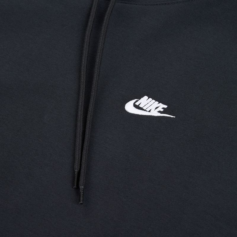Мъжки суитшърт Nike Club French Terry Pullover Hoodie black/black/white 10