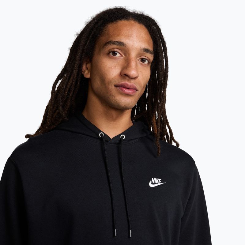 Мъжки суитшърт Nike Club French Terry Pullover Hoodie black/black/white 4
