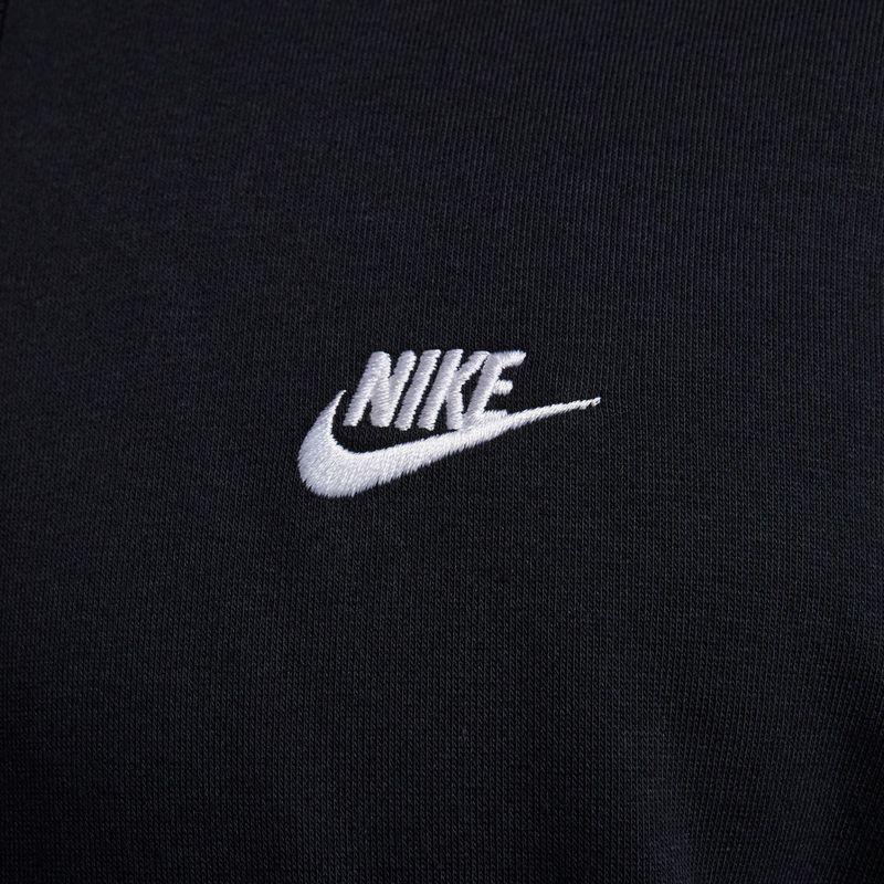 Мъжки суитшърт Nike Club French Terry Pullover Hoodie black/black/white 6