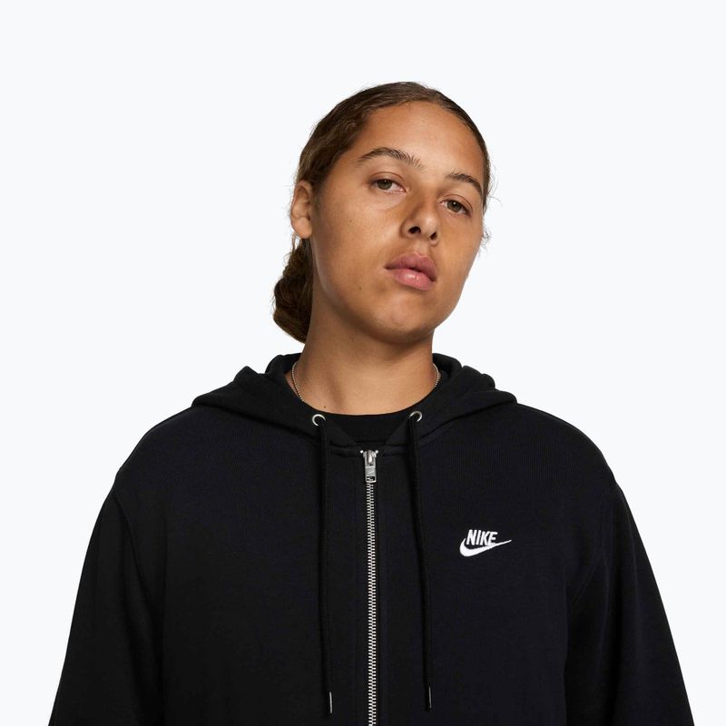 Мъжки суитшърт Nike Club FZ Hoodie black/black/white 4