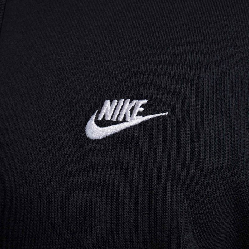Мъжки суитшърт Nike Club French Terry Pullover Hoodie black/black/white 7