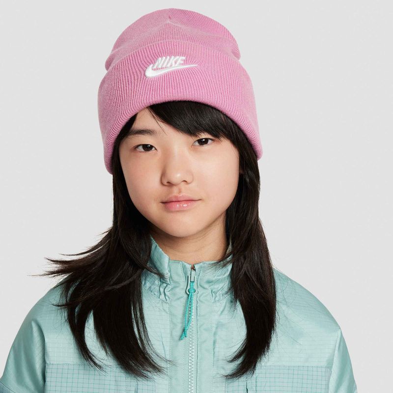 Детска зимна шапка Nike Peak Magic фламинго/бяло