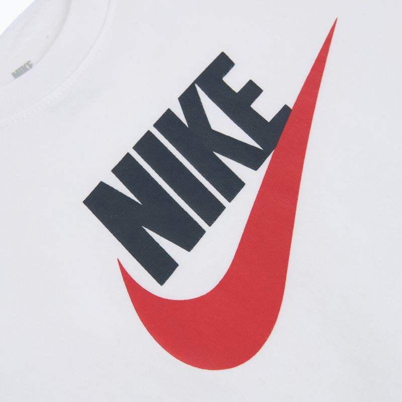 Детска тениска Nike Sportswear white/obsidian/university red 3