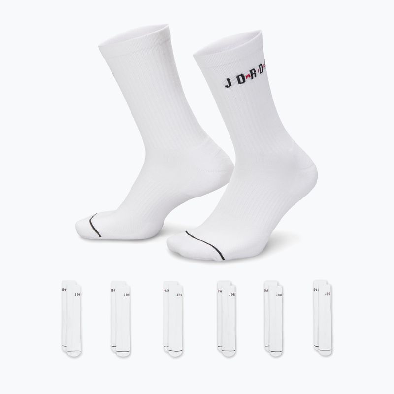 Чорапи  Jordan Everyday Crew 6 pairs white/gym red/black 8