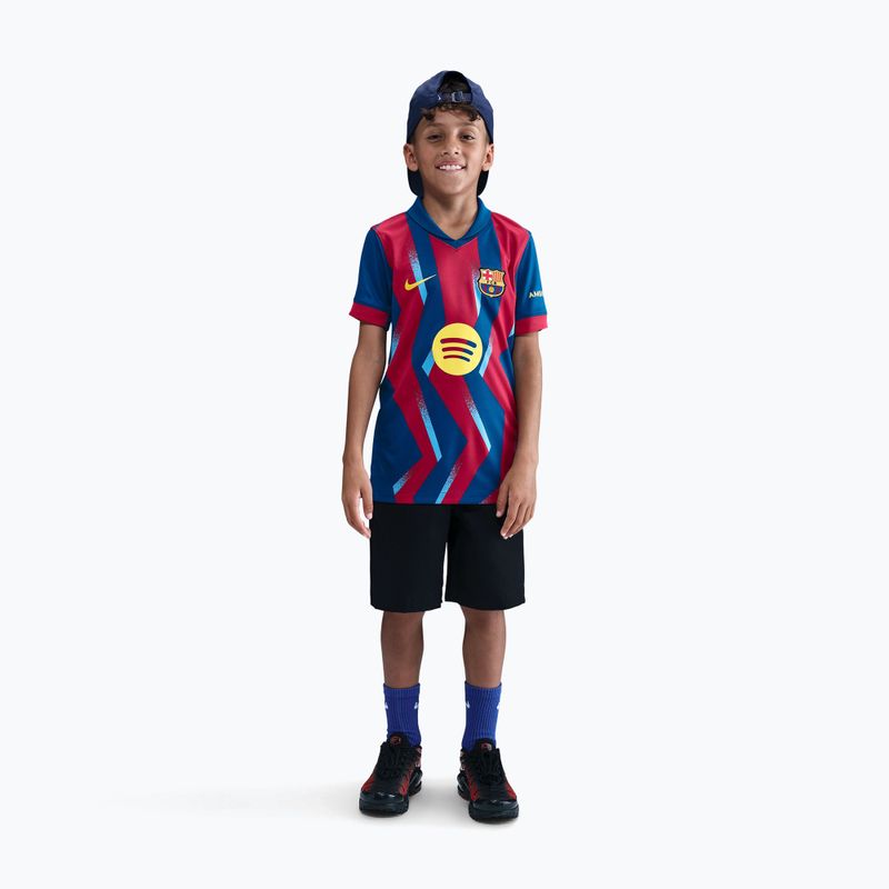 Детска футболна тениска Nike FC Barcelona 2025/26 Stadium Fourth gym blue/gym blue/salsa red/opti yellow 2