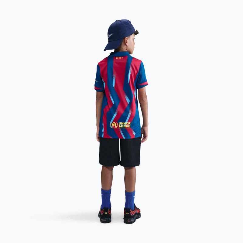 Детска футболна тениска Nike FC Barcelona 2025/26 Stadium Fourth gym blue/gym blue/salsa red/opti yellow 3