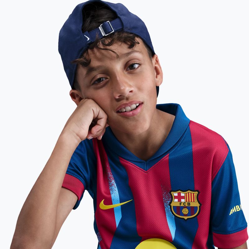 Детска футболна тениска Nike FC Barcelona 2025/26 Stadium Fourth gym blue/gym blue/salsa red/opti yellow 5