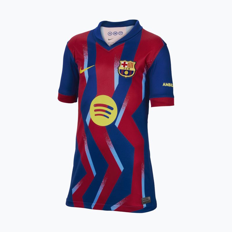 Детска футболна тениска Nike FC Barcelona 2025/26 Stadium Fourth gym blue/gym blue/salsa red/opti yellow 6