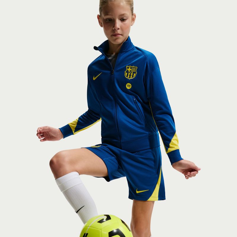 Детски футболни шорти Nike FC Barcelona Strike SE Jr gym blue/opti yellow/opti yellow 8