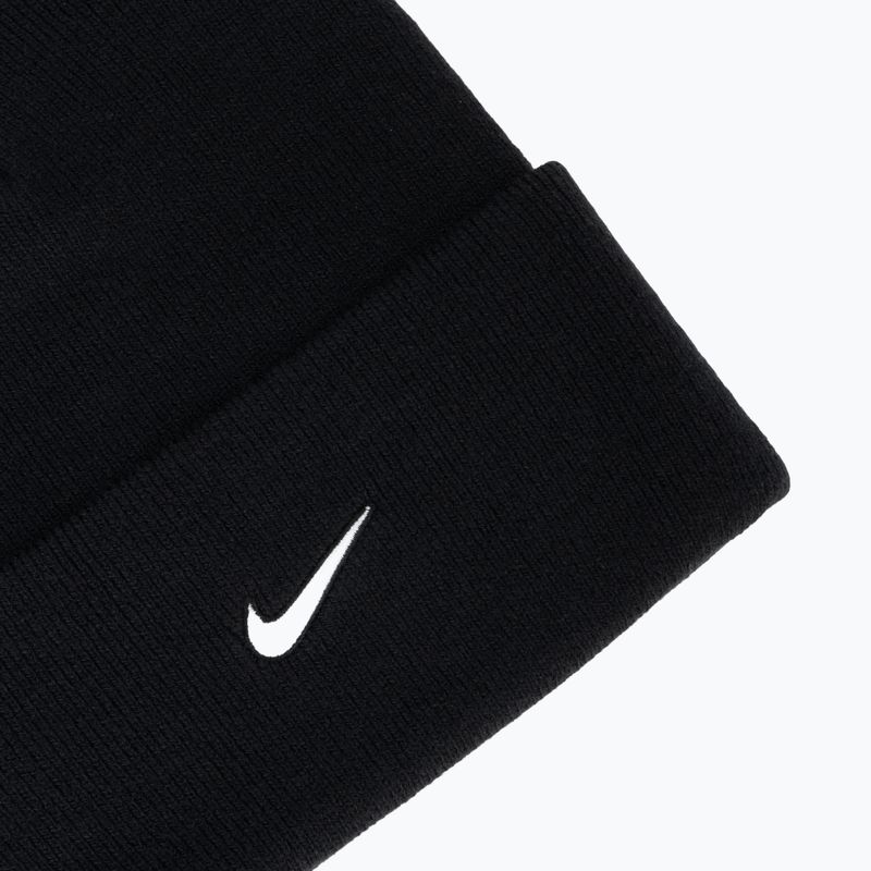 Зимна шапка Nike Peak Swoosh Beanie black/white 3