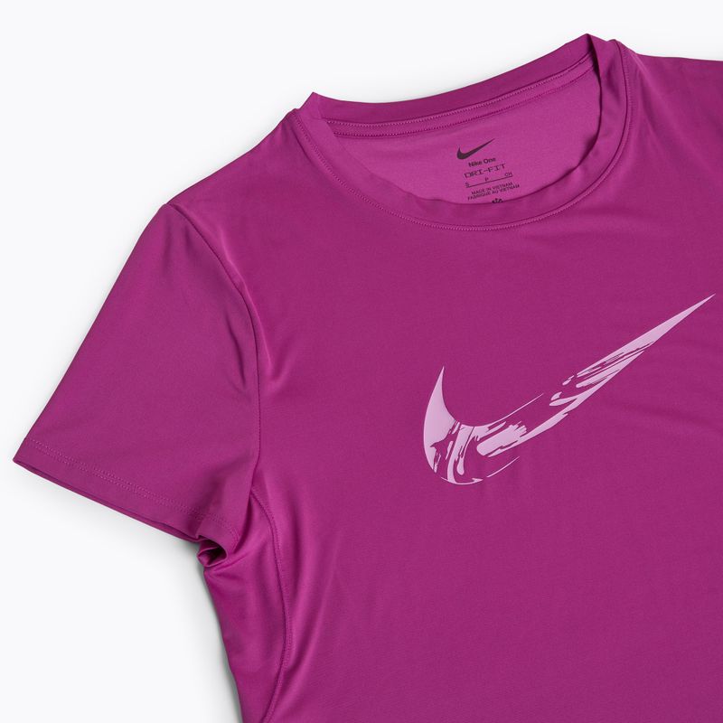 Дамска тениска за бягане Nike One Dri-Fit hot fuchsia / light wild mango 3