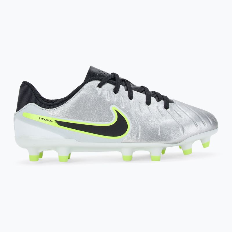 Детски футболни обувки Nike Tiempo Legend 10 Academy FG/MG metallic silver/volt/black 2