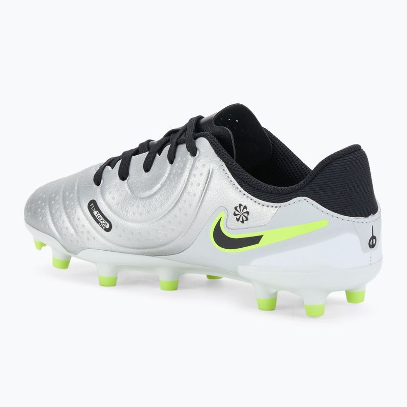 Детски футболни обувки Nike Tiempo Legend 10 Academy FG/MG metallic silver/volt/black 3