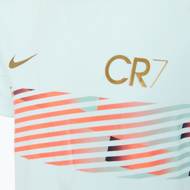 Детска футболна фланелка Nike CR7 Academy Dri-FIT едва зелена/ синя пустота/ метално злато 3