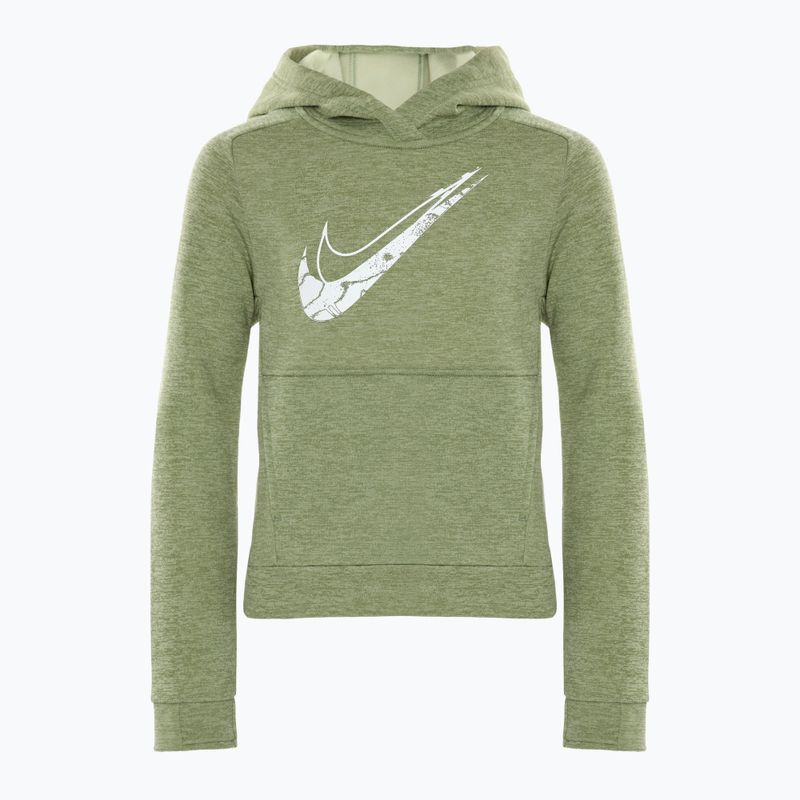 Детски суитшърт Nike Multi Stain Repel Therma-FIT oil green/olive aura/heather/white