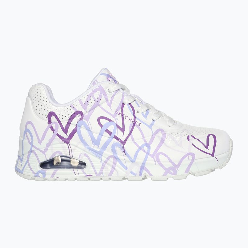 Дамски обувки SKECHERS JGoldcrown Uno Spread The Love white/light purple 2