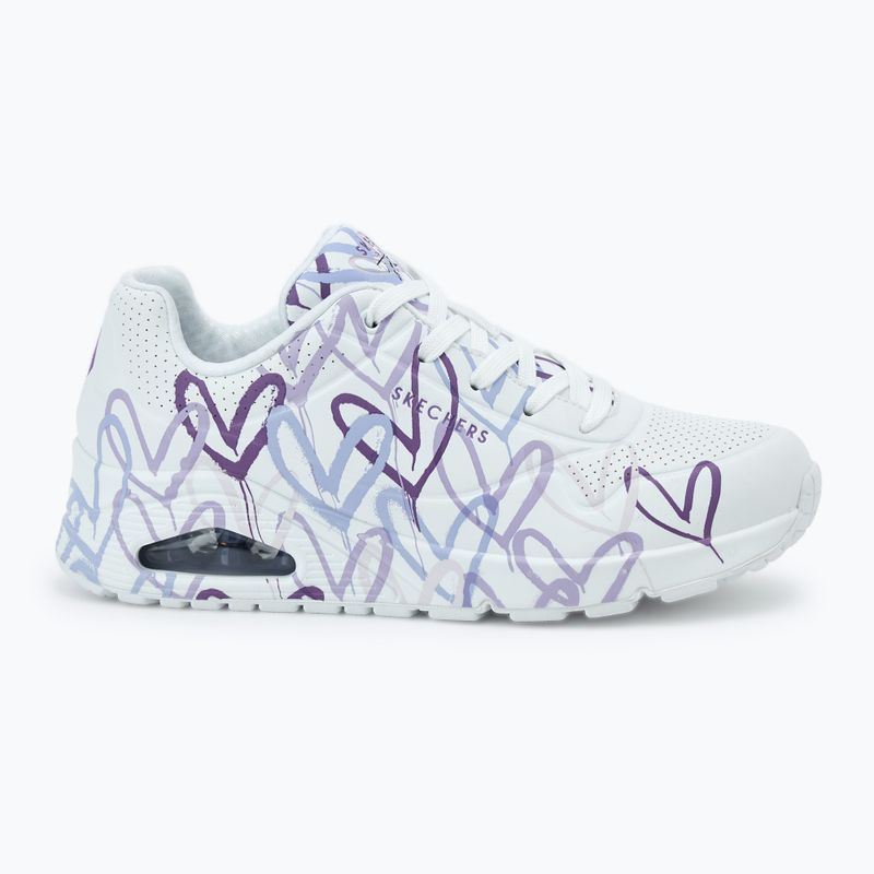 Дамски обувки SKECHERS JGoldcrown Uno Spread The Love white/light purple 2
