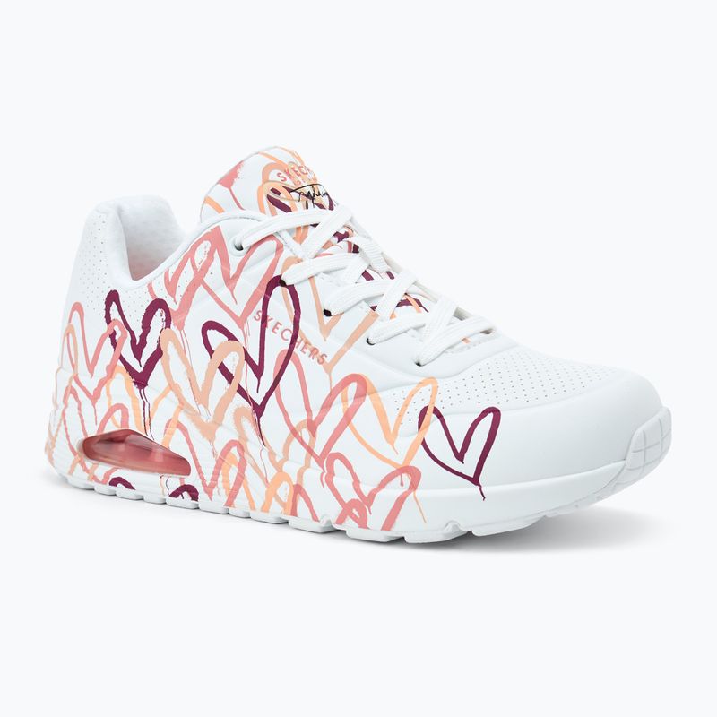 Дамски обувки SKECHERS JGoldcrown Uno Spread The Love white/coral