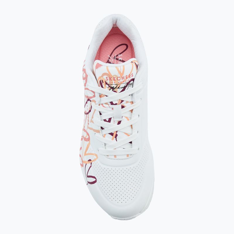 Дамски обувки SKECHERS JGoldcrown Uno Spread The Love white/coral 5