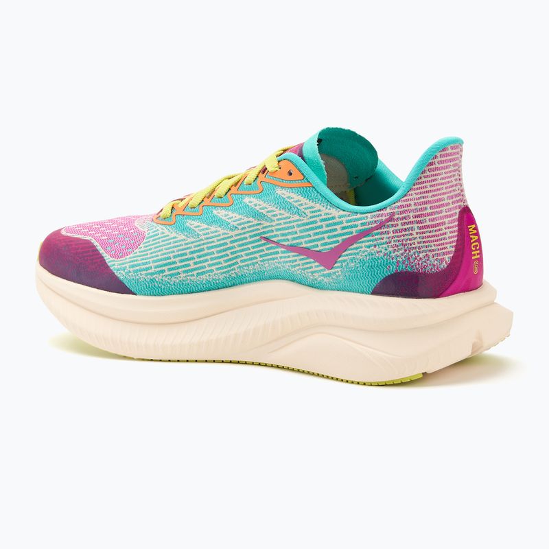 Детски обувки за бягане HOKA Mach 6 fuchsia/electric aqua 3