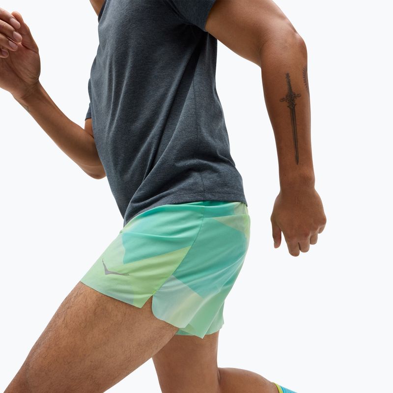 Мъжки къси панталони за бягане HOKA Glide With Brief 5" tart apple mist 4
