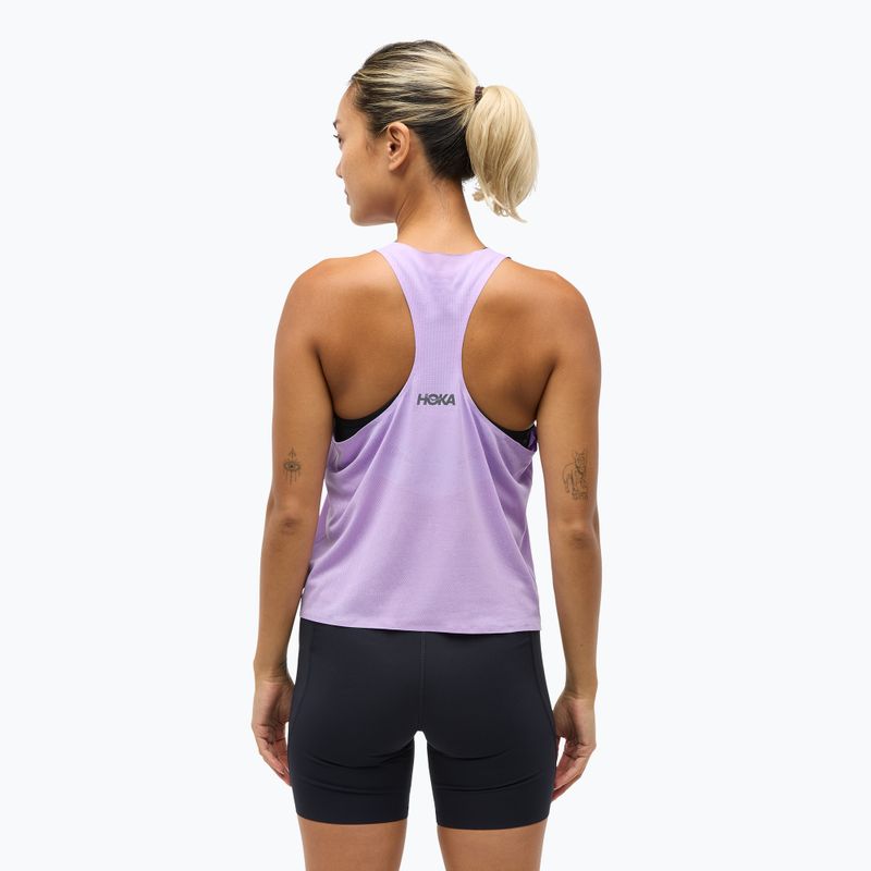 Дамска тениска за бягане HOKA Race Day Singlet aster flower 3