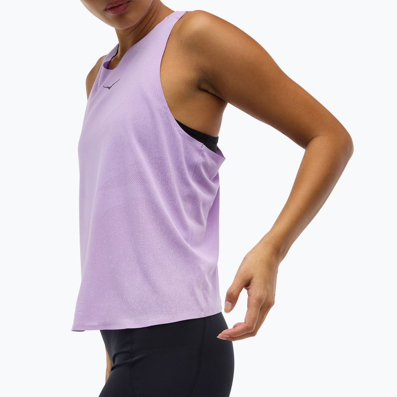 Дамска тениска за бягане HOKA Race Day Singlet aster flower 6