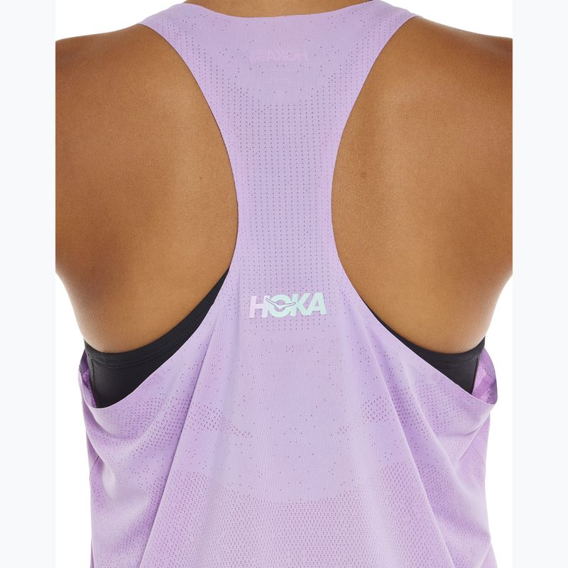 Дамска тениска за бягане HOKA Race Day Singlet aster flower 8