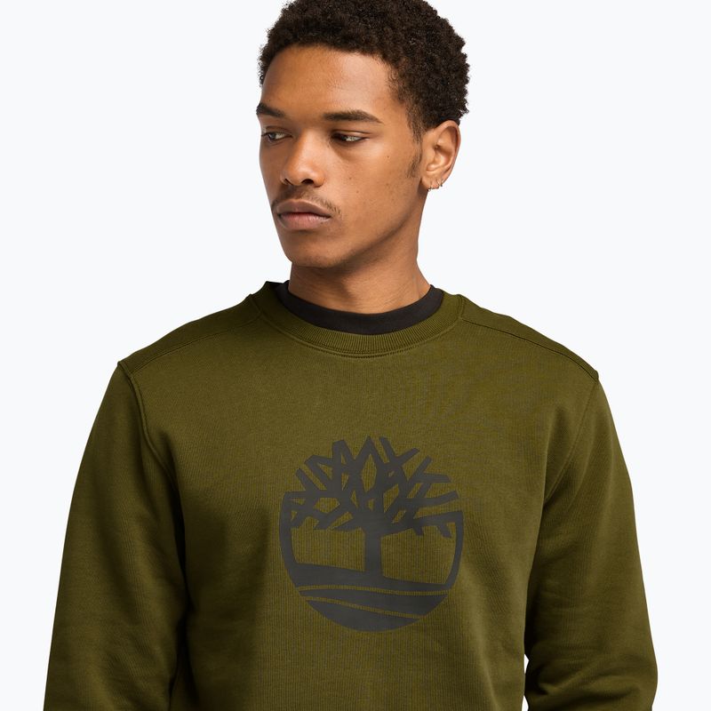 Мъжки суитшърт Timberland Tree Logo Crew Neck dark olive 4