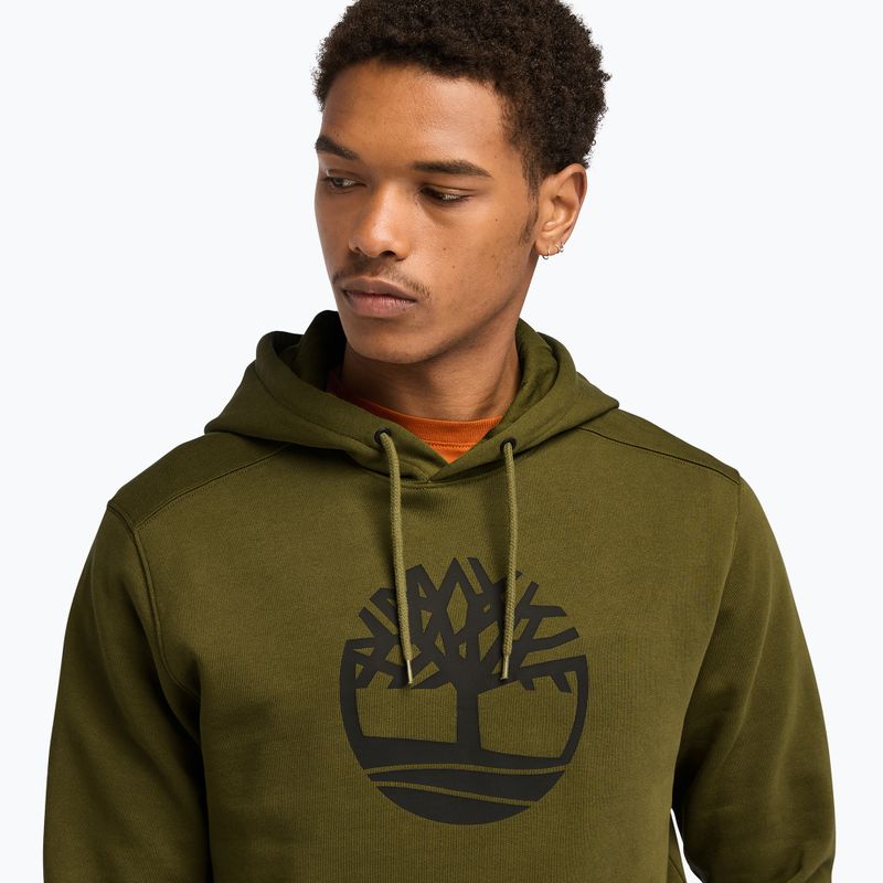 Мъжки суитшърт Timberland Tree Logo Hoodie dark olive 4