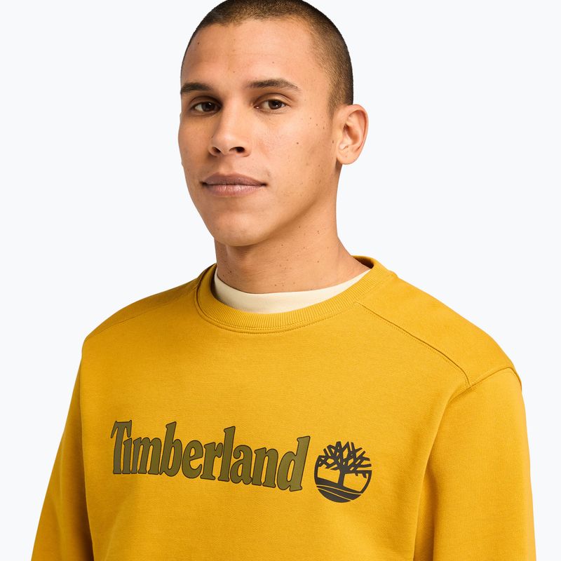 Мъжки суитшърт Timberland Linear Logo Crew Neck chai tea 4