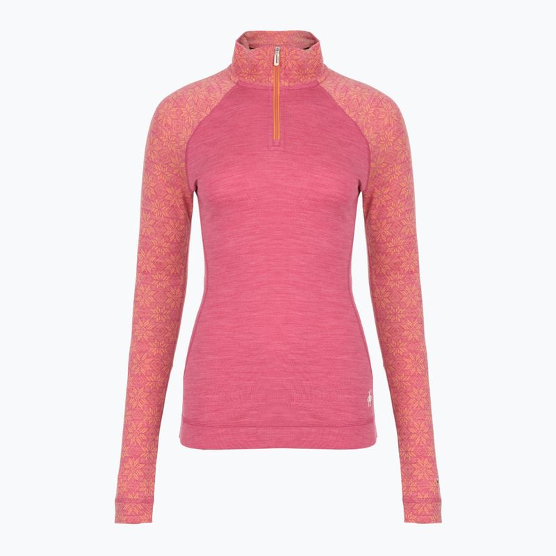 Дамски термо суитшърт Smartwool Classic Thermal Merino Base Layer 1/4 Zip Boxed garden pink digi snow 3