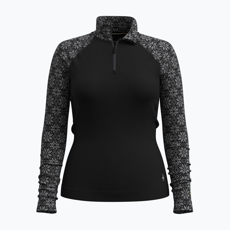 Дамски термален суитшърт Smartwool Classic Thermal Merino Base Layer 1/4 Zip Boxed black digi snow 3