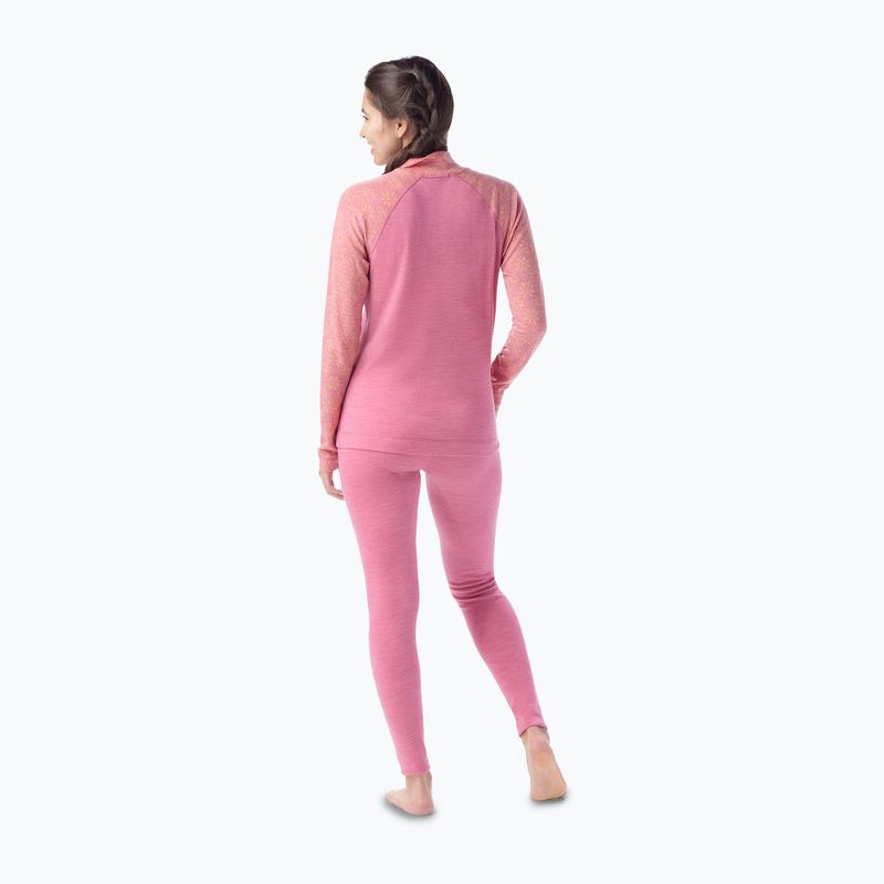 Дамски термален суитшърт Smartwool Classic Thermal Merino Base Layer 1/4 Zip Boxed garden pink digi snow 2