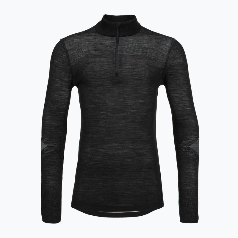 Мъжки термо суитшърт Smartwool Intraknit Thermal Merino Base Layer 1/4 Zip black/white