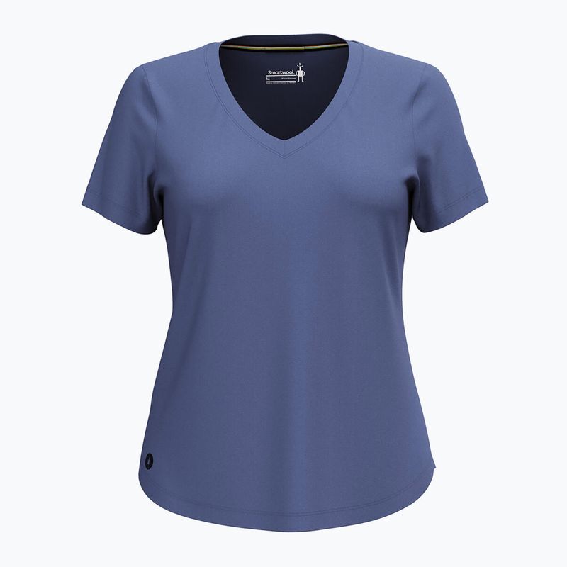 Дамска риза Smartwool Active Ultralite V-Neck за трекинг nightfall blue 3
