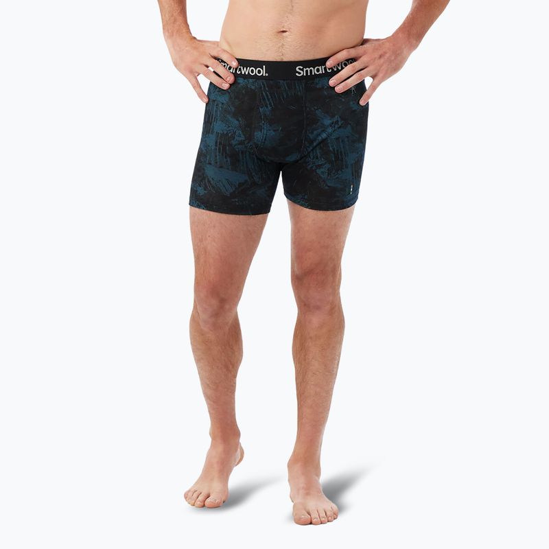 Мъжки боксерки Smartwool Merino Print Twilight blue mountain thermal Brief 2