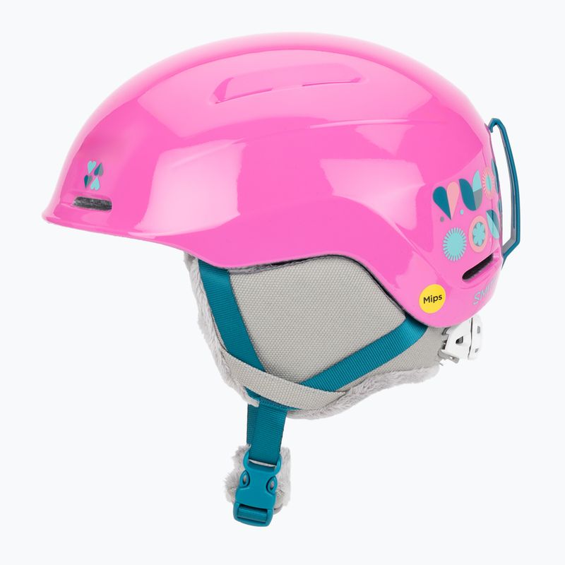 Детска скиорска каска Smith Glide Jr Mips vivid pink hearts 3